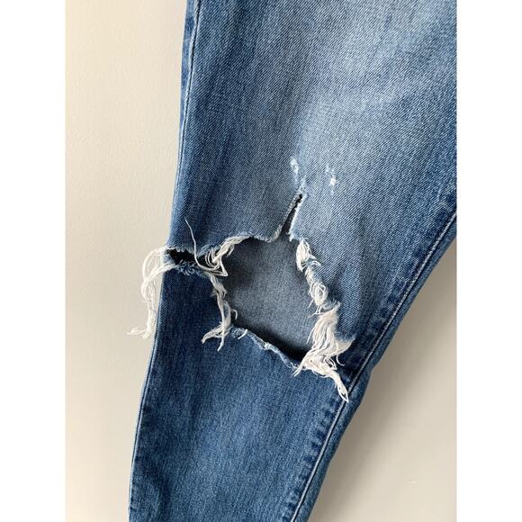 Madewell The High-Rise Slim Boyjean Distressed Step Hem Jeans Size 24 - Picture 2 of 8